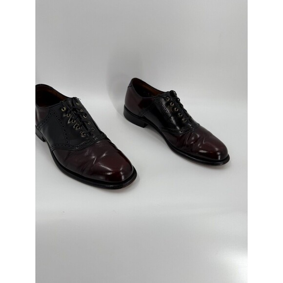 Keith Highlanders Burgundy & Black Oxford Loafers USA MADE Size 11 D Excellent C - Picture 1 of 13